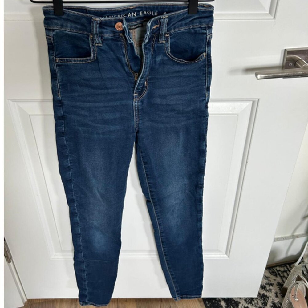American Eagle Stylish Dark wash AE NE(X)T Level Highest waist jegging